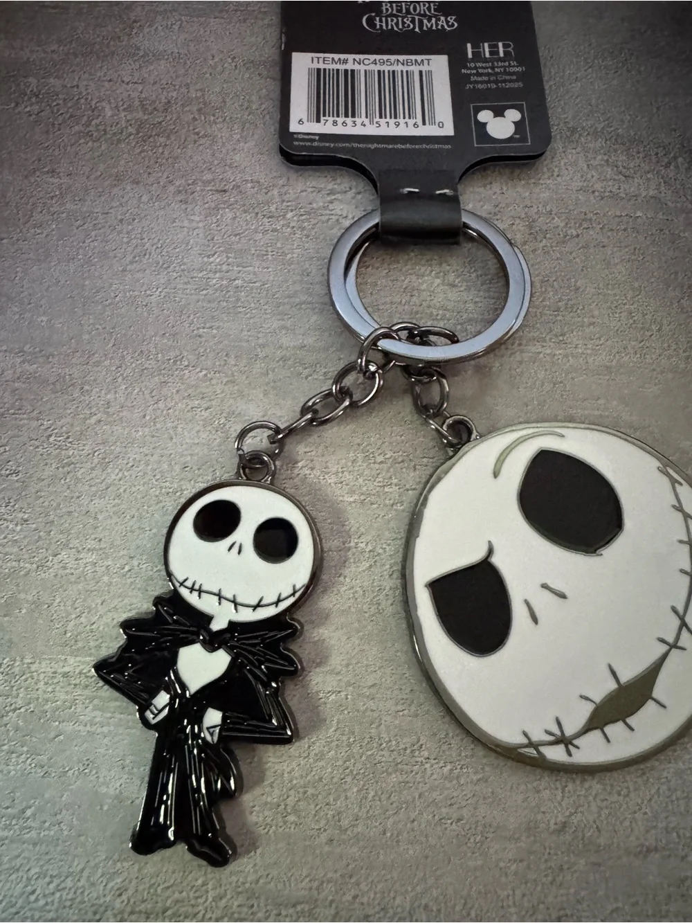 Disney The Nightmare Before Christmas Jack Skellington Keyring & 2 Hairbrushes